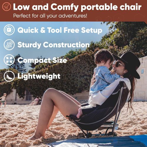 트렉 TREKOLOGY YIZI LITE Ultralight Camping Chair, Camping Chairs for Adults, Kids, Low Camping Chairs, Hiking Backpacking Chairs Lightweight Camping Chair Camp Chair, Backpack Portable