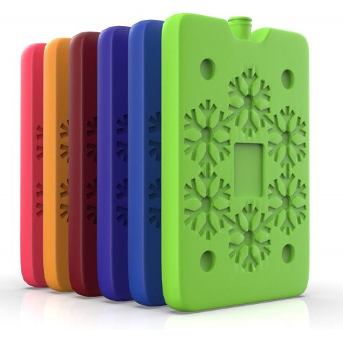 트렉 TrekProof Lunch Ice Packs (6 Piece Set) Reusable Freezer and Cold Travel Bento Lunchbox, Cooler Bag for Work, School, Picnic or Camping Colorful & Kid Friendly (6 Pack)