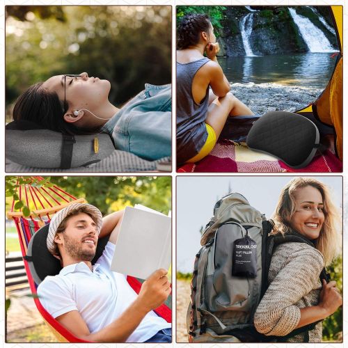 트렉 TREKOLOGY Inflatable Pillow for Camping, Backpacking Pillow, Travel, Hiking, Camping Pillow, Beach Pillow- Compact Ultralight Blow Up Portable Air Pillows for Sleeping, Pad Attachment Strap