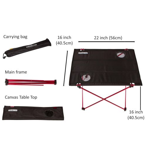 트렉 Trekology Foldable Camping Picnic Tables - Portable Compact Lightweight Folding Roll-up Table in a Bag - Small, Light Easy to Carry Camp, Beach, Outdoor