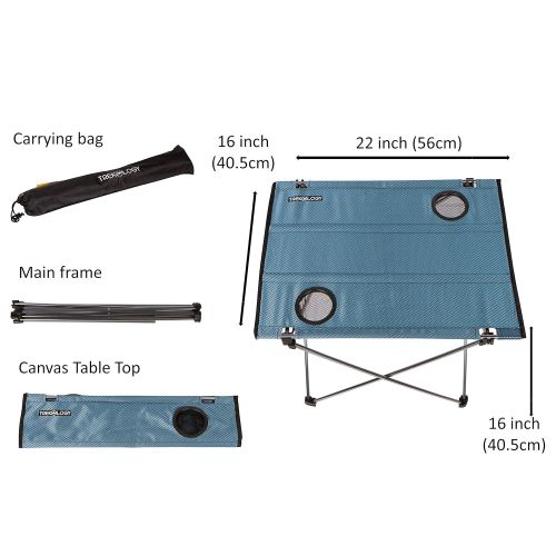 트렉 Trekology Foldable Camping Picnic Tables - Portable Compact Lightweight Folding Roll-up Table in a Bag - Small, Light Easy to Carry Camp, Beach, Outdoor