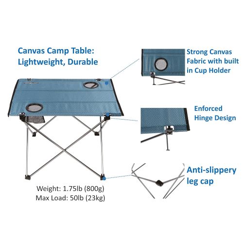 트렉 Trekology Foldable Camping Picnic Tables - Portable Compact Lightweight Folding Roll-up Table in a Bag - Small, Light Easy to Carry Camp, Beach, Outdoor