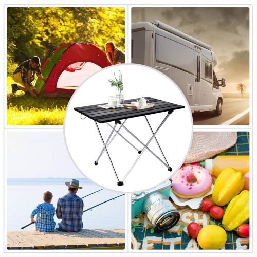 트렉 Trekology YU YUSING Portable Camping Table, S/M/L Folding Aluminum Roll Up Camp Table with Carrying Bags for Outdoor Camping, Hiking, Picnic, Beach, Fishing, Backpacking, BBQ, RV