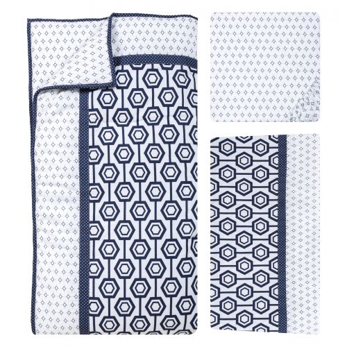  Trend Lab Blue and White Hexagon 3-piece Crib Bedding Set by Trend Lab