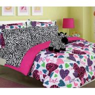 Trend Girls Kids Bedding - Misty Zebra Bed in a Bag Comforter Set -Full