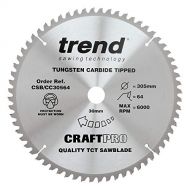 Trend Enterprises Trend CSB/CC30564 Craft Pro Negative Hook Crosscutting TCT Circular Saw Blade Ideal for Makita, Dewalt, Metabo, and Bosch Mitre Saws, 305mm x 64 Teeth x30 Bore, Tungsten Carbide Ti