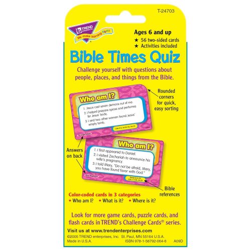  TREND Enterprises, Inc. T-24703BN Bible Times Quiz Challenge Cards, 6 Sets