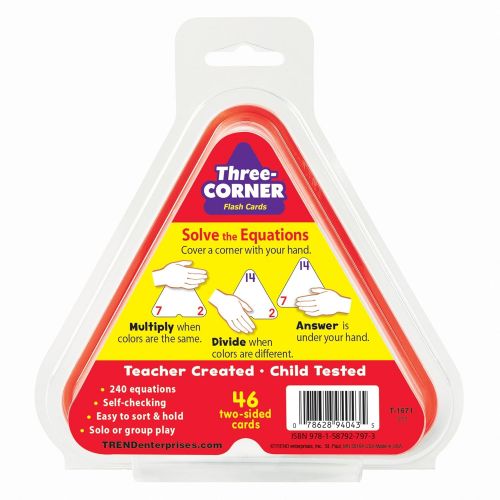  TREND Enterprises, Inc. T-1671BN Multiplication and Division Three-Corner Flash Cards, 3 Sets