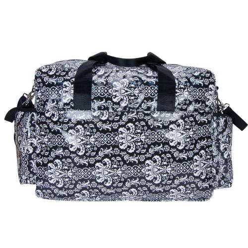  Trend Lab Deluxe Duffle Style Diaper Bag, Midnight Fleur Damask