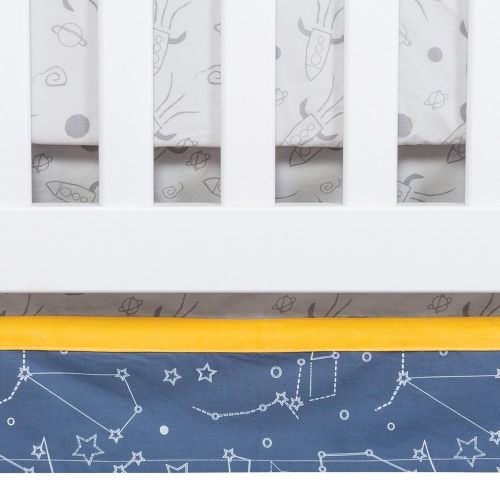  Trend Lab Galaxy 3 Piece Crib Bedding Set, Blue/Gray/Yellow