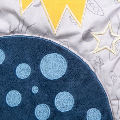  Trend Lab Galaxy 3 Piece Crib Bedding Set, Blue/Gray/Yellow