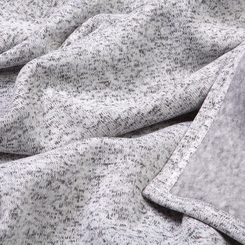 Trend Lab Receiving Soft Deluxe Sweatshirt Knit Baby Blanket, Heather Gray