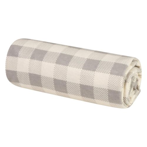  Trend Lab Gray and Cream Buffalo Check Jumbo Deluxe Flannel Swaddle Blanket