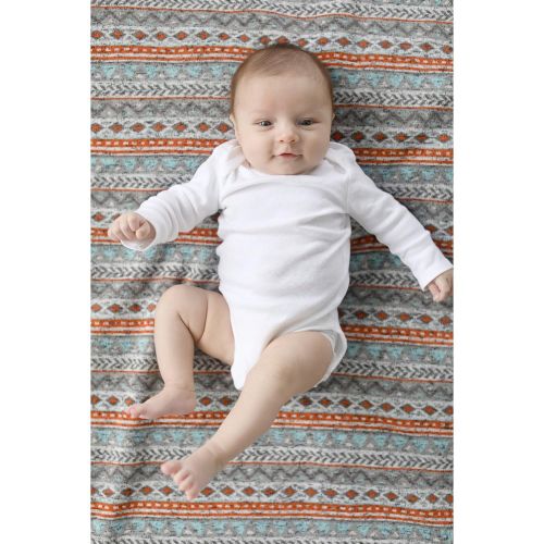  Trend Lab Soft Receiving Deluxe Sweatshirt Knit Baby Blanket, Aztec