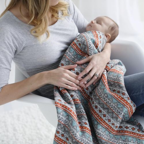  Trend Lab Soft Receiving Deluxe Sweatshirt Knit Baby Blanket, Aztec