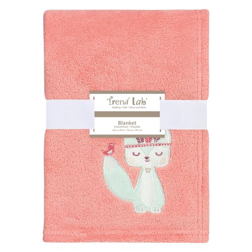  Trend Lab Wild Forever Plush Baby Blanket, Pink, Blue, White