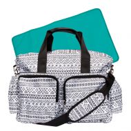 Trend Lab Black and White Aztec Deluxe Duffle Diaper Bag