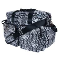 [아마존베스트]Trend Lab Deluxe Duffle Style Diaper Bag, Midnight Fleur Damask