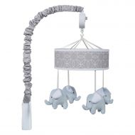Trend Lab Gray and White Circles Plush Elephant Musical Mobile, Baby Mobile, Elephant Nursery Decor