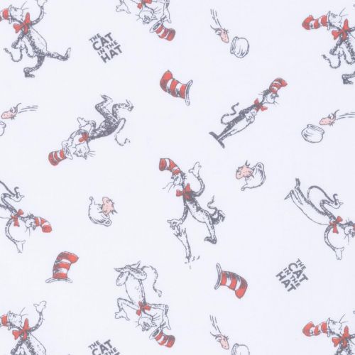  Trend Lab Dr. Seuss The Cat in The Hat Comes Back Window Valance, Gray/Red/White
