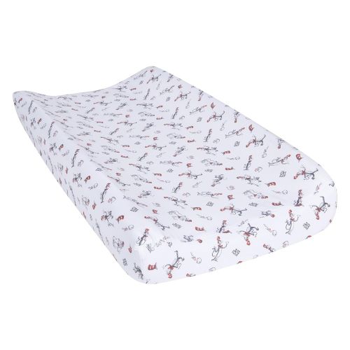  Trend Lab Dr. Seuss The Cat in The Hat Comes Back Window Valance, Gray/Red/White