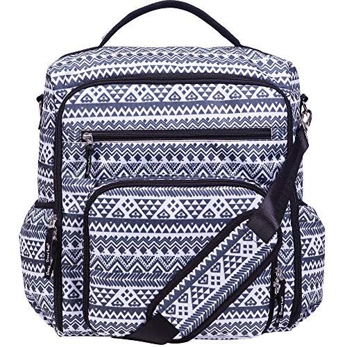  Trend Lab Aztec Geometric Grey and White Convertible Backpack Diaper Bag