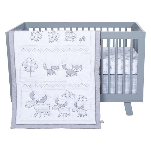  Trend Lab Aztec Forest 3 Piece Crib Bedding Set, GrayWhite