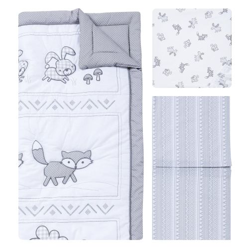  Trend Lab Aztec Forest 3 Piece Crib Bedding Set, GrayWhite