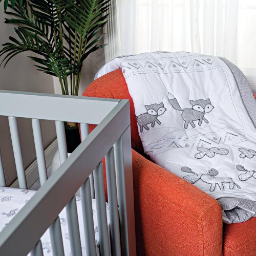  Trend Lab Aztec Forest 3 Piece Crib Bedding Set, GrayWhite