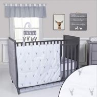 Trend Lab Stag Head 3 Piece Crib Bedding Set, GrayWhite