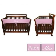 Personalized Embroidered 3pc Trend Lab Crib Wrap Rail Guard Set, Brown
