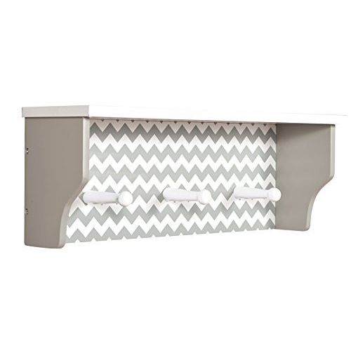  Trend Lab Chevron Shelf with Pegs, Dove Gray by Trend Lab