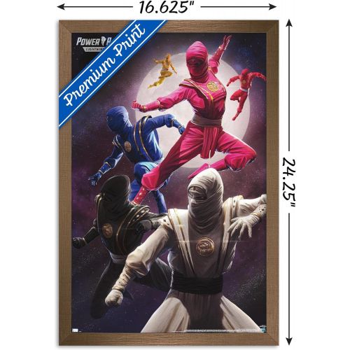  Trends International Power Rangers-Ninja Wall Poster, 14.725 x 22.375, Bronze Framed Version