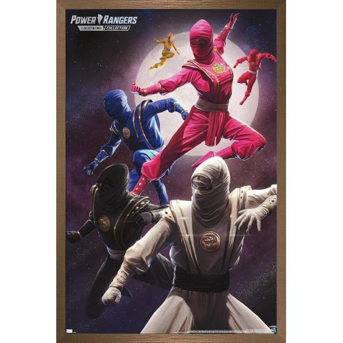  Trends International Power Rangers-Ninja Wall Poster, 14.725 x 22.375, Bronze Framed Version