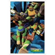 Trends International Nickelodeon Teenage Mutant Ninja Turtles-Attack Wall Poster, 22.375 in x 34 in, White Framed Version