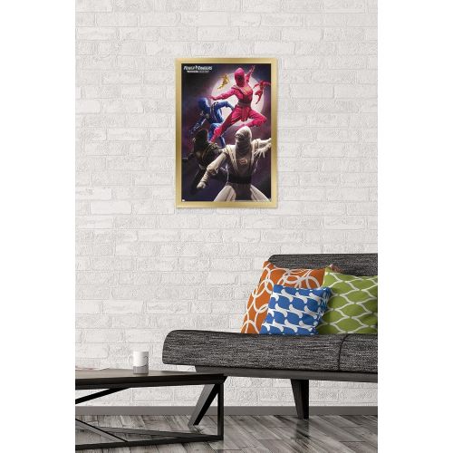  Trends International Power Rangers-Ninja Wall Poster, 14.725 x 22.375, Gold Framed Version