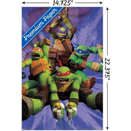  Trends International Nickelodeon Teenage Mutant Ninja Turtles - Team Wall Poster, 14.725 x 22.375, Premium Poster & Mount Bundle