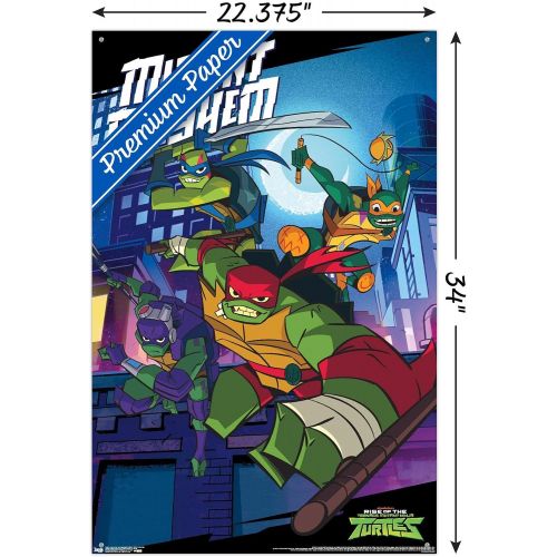  Trends International Nickelodeon Rise of The Teenage Mutant Ninja Turtles - Mayhem Wall Poster with Push Pins