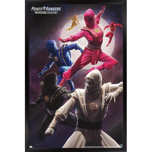  Trends International Power Rangers-Ninja Wall Poster, 22.375 x 34, Black Framed Version