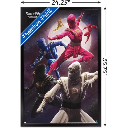  Trends International Power Rangers-Ninja Wall Poster, 22.375 x 34, Black Framed Version