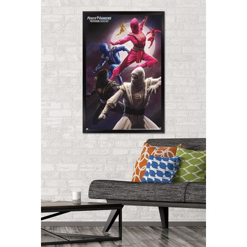  Trends International Power Rangers-Ninja Wall Poster, 22.375 x 34, Black Framed Version