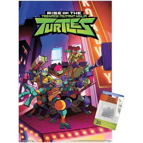  Trends International Nickelodeon Rise of The Teenage Mutant Ninja Turtles - Group Wall Poster with Push Pins