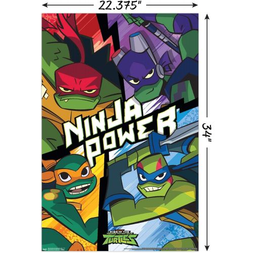  Trends International Nickelodeon Rise of The Teenage Mutant Ninja Turtles Wall Poster, 22.375 x 34, Poster & Mount Bundle