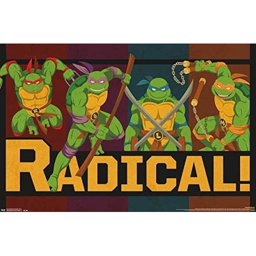  Trends International Nickelodeon Teenage Mutant Ninja Turtles-Radical Wall Poster, 14.725 in x 22.375 in, Premium Unframed Version