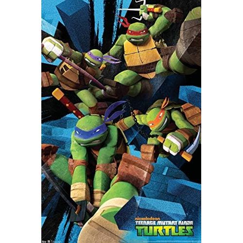 Trends International Nickelodeon Teenage Mutant Ninja Turtles-Attack Wall Poster, 14.725 in x 22.375 in, Premium Unframed Version