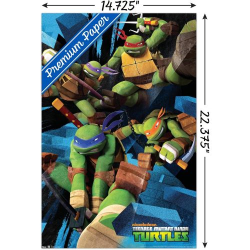  Trends International Nickelodeon Teenage Mutant Ninja Turtles-Attack Wall Poster, 14.725 in x 22.375 in, Premium Unframed Version