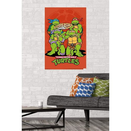  Trends International Wall Poster Teenage Mutant Ninja Turtles-Pizza, 22.375 x 34