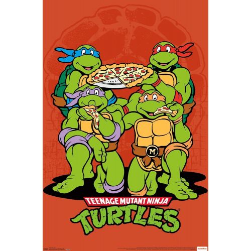  Trends International Wall Poster Teenage Mutant Ninja Turtles-Pizza, 22.375 x 34