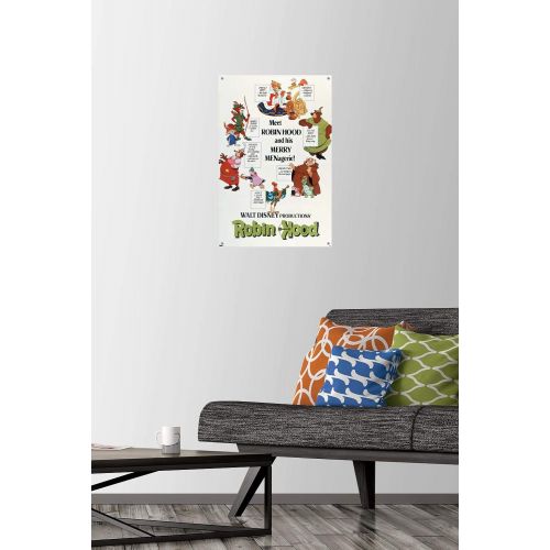  Trends International Disney Robin Hood One Sheet Wall Poster with Push Pins