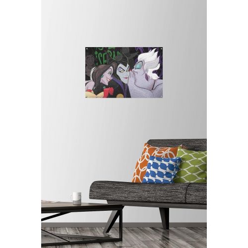  Trends International Disney Villains Secrets Wall Poster, 14.725 x 22.375, Premium Poster & Push Pin Bundle